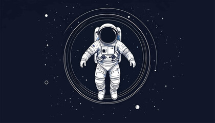 Astronaut in White Space Suit Floating. © Ridwan