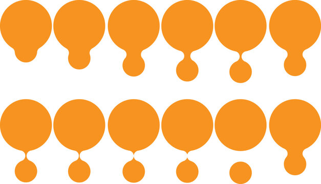 Liquid Bridge Effect Abstract Shapes Set, Organic Drip Connection Circles, Editable Vector Design