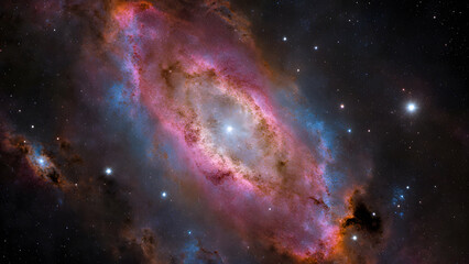 Photorealistic Deep Space Nebula with Cosmic Gas and Stars