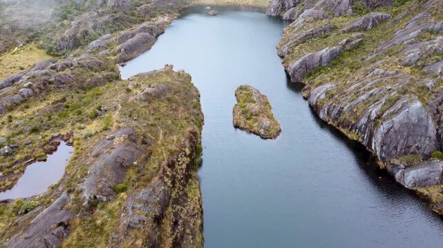 Mountain lake at Laguna de las Calles in Paramo de Santurban