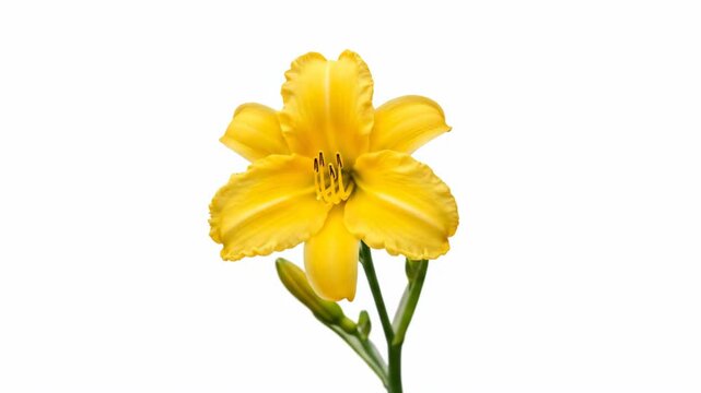 Vibrant yellow daylily in full bloom