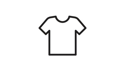 Simple Outline Icon of a White T Shirt.