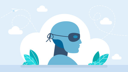 Robot thief icon. Masked thief black icon. Mask superhero carnival or opera artificial intelligence . Black masquerade costume with eye mask silhouette hidden AI face. Flat illustration.