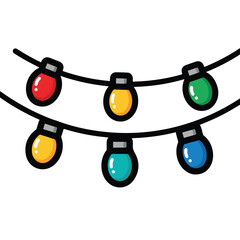 Colorful String Lights Illustration Design.