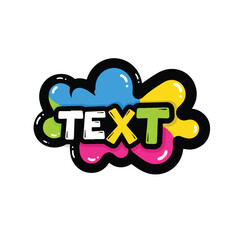 Colorful Text Logo Design Element.