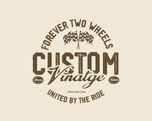 Fototapeta premium Motorcycle racing badges club emblems tshirt design Retro Racing Typography Graphics