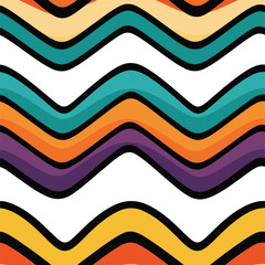Colorful wavy lines pattern design element.