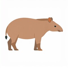 Fototapeta premium 3D Rendered Brown Cow Standing Isolated on White Background Minimalist Farm Animal