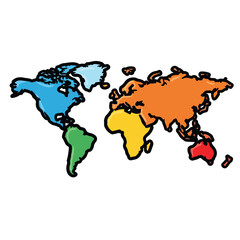 Colorful World Map Illustration.