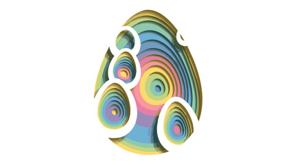 Obraz premium Colorful Quilled Paper Easter Egg Design with Abstract Swirls.