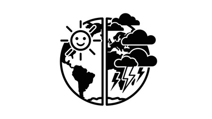 Weather Climate Change Earth Icon Graphic.