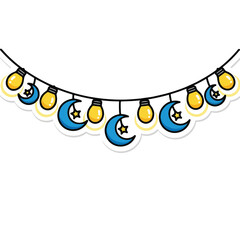 Crescent Moon and Light Bulb Garland.