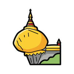 Cupcake with colorful icing and decoration.