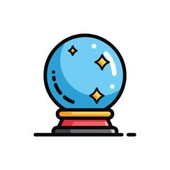 Crystal Ball on Stand with Stars.