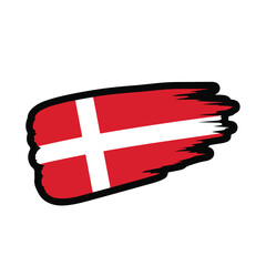 Danish Flag Brush Stroke Illustration Design.