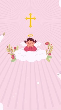 Heavenly Angel Child Baptism Faith Motion Background video