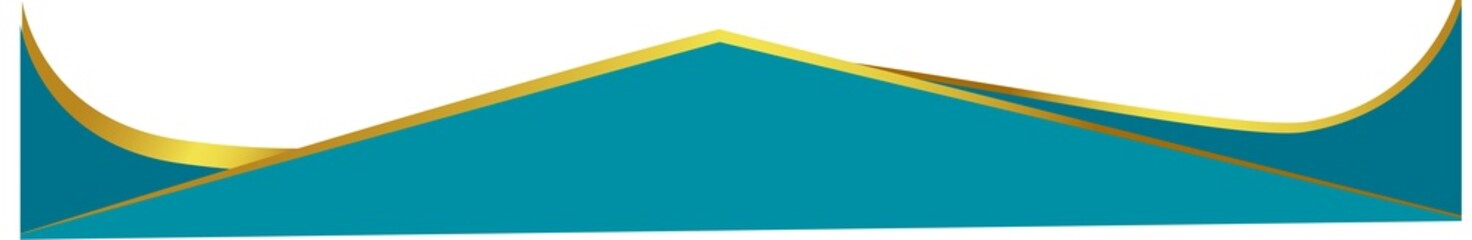 Abstract Teal Triangle Base with Golden Yellow Wavy Gradient on White