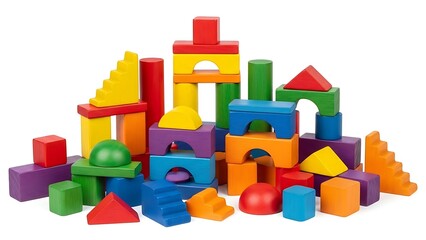 Obraz premium Playful Colorful Building Blocks for Childhood Learning.