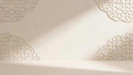 Elegant Islamic Geometric Pattern Background with Soft Light.