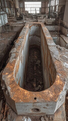 Obraz premium Create a raw concrete depiction of a cooling tower