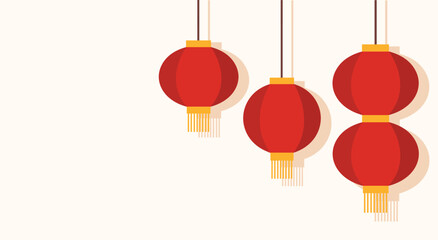 Red Chinese Lanterns Hanging Background