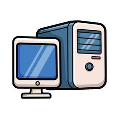 Desktop Computer System with Monitor and Tower.