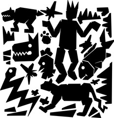 ethnic illustration patern vintage retro illustration