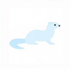 Obraz premium Minimalist Light Blue Fox Silhouette on Transparent Background Vector Illustration