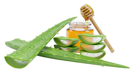 Aloe Vera and Honey with Water Droplets