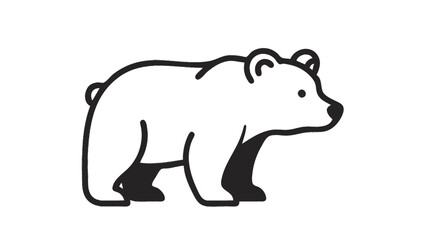Fototapeta premium Stylized illustration of a walking bear in black and white.