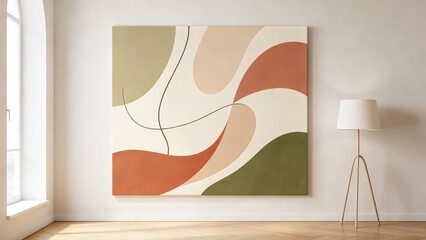 Modern abstract wall art illustration created with a minimalist approach and clean composition. Suitable for interior design projects, wall posters, art prints, social media visuals, and modern brand