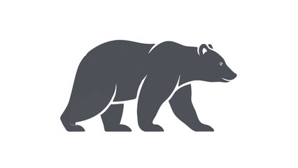 Silhouette of a walking bear on a white background. © intan yn