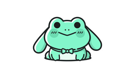 Obraz premium Cartoon frog illustration on white background