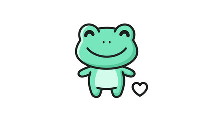 Obraz premium Cartoon frog illustration on white background