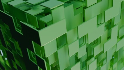 3d planes on a futuristic cube illustration abstract background © JoseVicenteCarratala