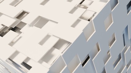 3d planes on a futuristic cube illustration abstract background