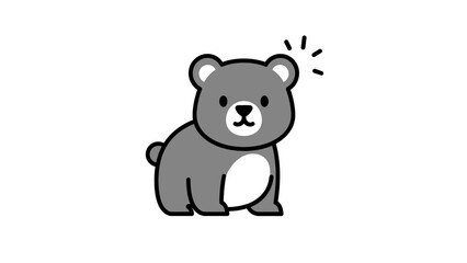 Cute cartoon bear illustration simple and clean design. © Toknah