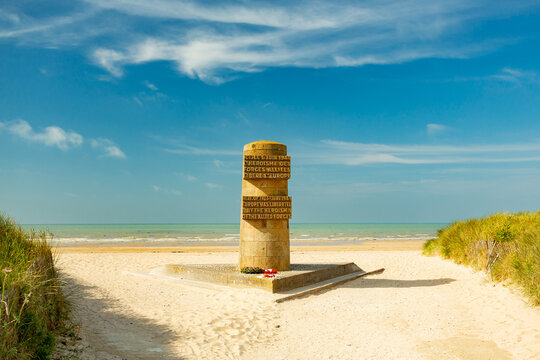 Courseulles-sur-Mer, France- June 20 2024: Juno beach in Normandy