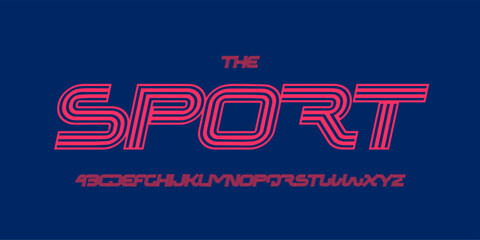 Obraz na płótnie Canvas Racing alphabet. Speed sport font, automotive type for modern dynamic logo, headline, auto car branding and merchandise, typography and packaging. Wide bold italic letters, vector typographic design