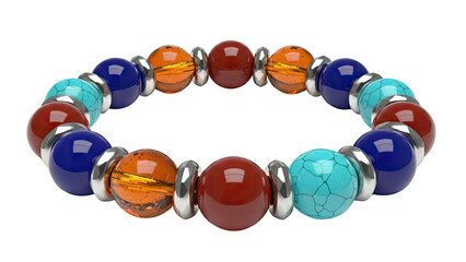 Multi-colored Beaded Bracelet with Silver Spacers