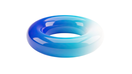 Gradient Blue Torus Shape