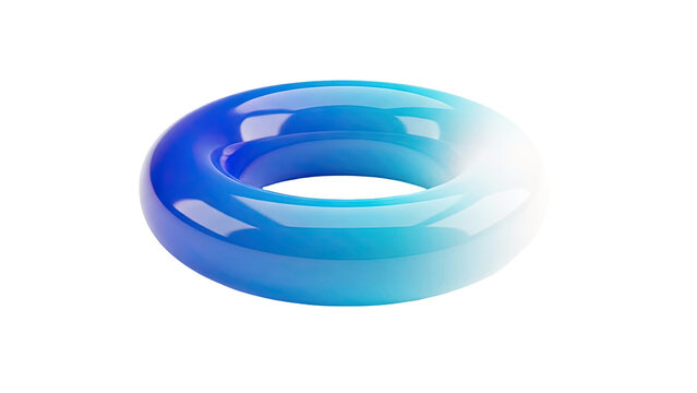 Gradient Blue Torus Shape - Powered by Adobe