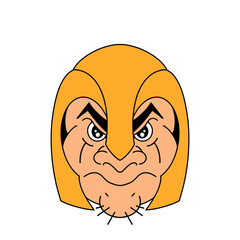 cartoon head warrior illustration design