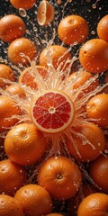 Citrus Burst Oranges in a Splash of Zestful Energy
