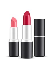Obraz premium Two lipsticks and an open case