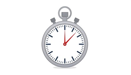A digital illustration of a stopwatch with a white face