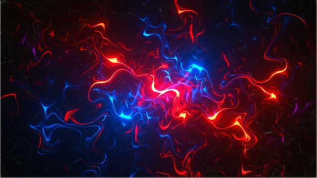 Vibrant Energy Patterns Dancig in Abstract Space with Neon Lights and Dynamic Shapes