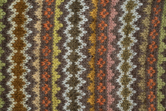 colorful knit fair isle texture