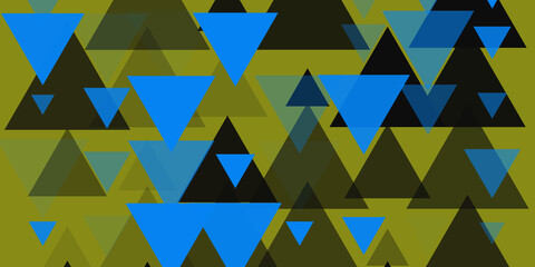 Abstract Geometric Triangle Pattern in Blue and Green