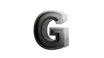 3D Letter G with Halftone Pattern